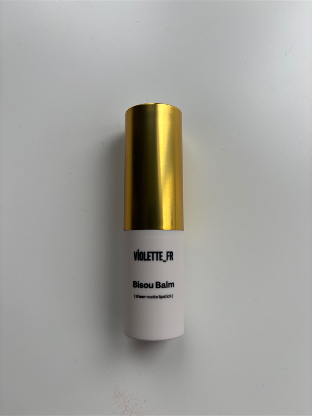 Bisou Balm Sheer Matte Lipstick - Gold Cap, White Tube BETISE